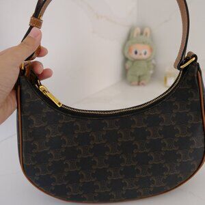 CELINE Ava bag in Triomphe canvas and calfskin